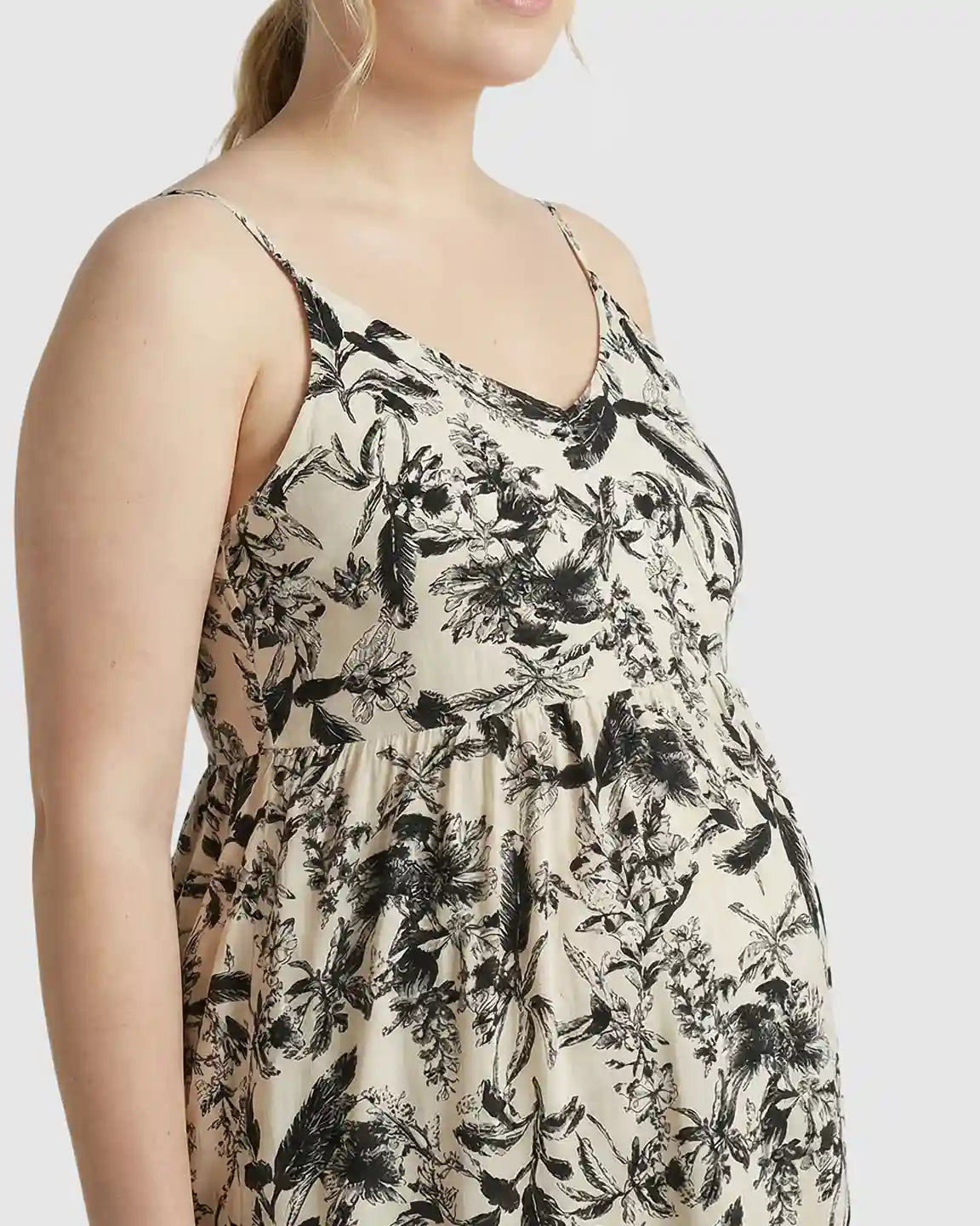 Botanical Print Camisole Loose H-line Maternity Nightdress
