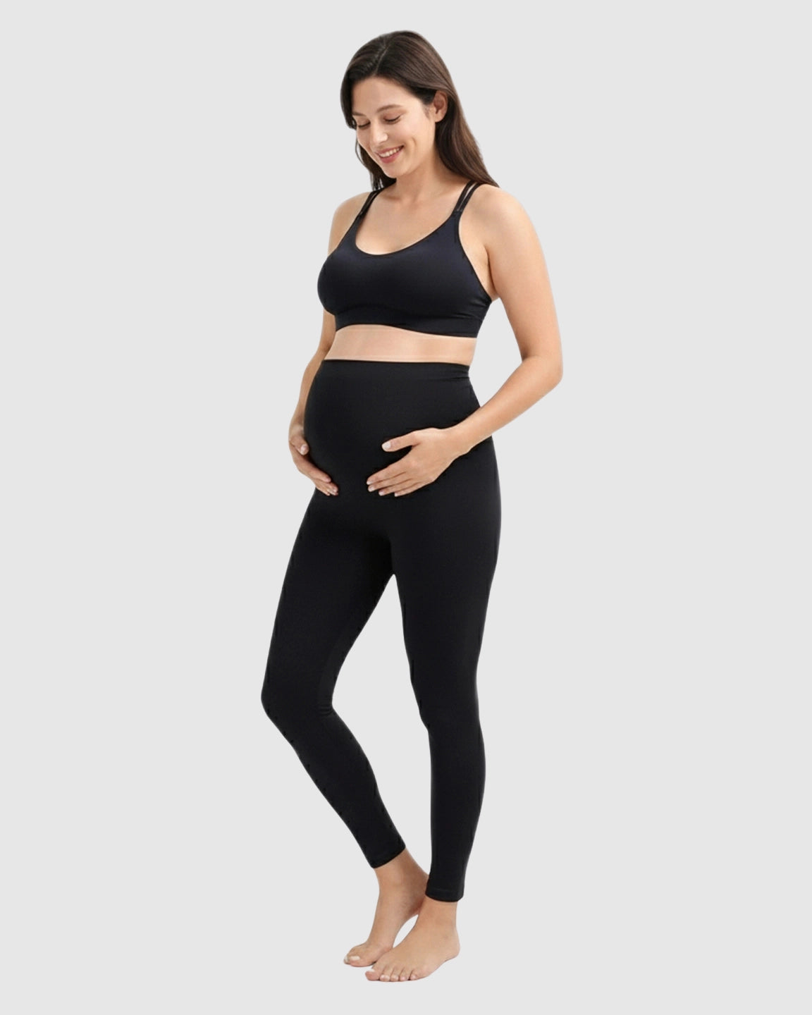 High-Waist Seamless Maternity Leggings