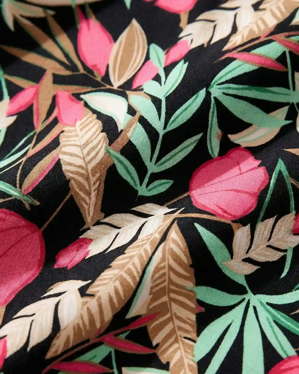 Tropical Print Tie-Waist Flowy Maternity Midi Dress