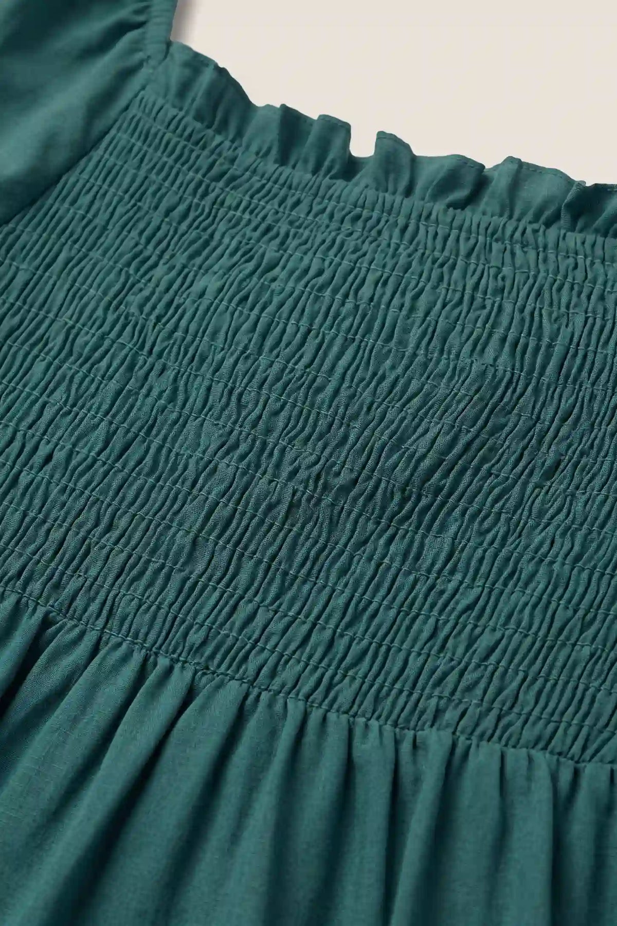 Smocked Convertible Neckline Bishop Sleeve Maternity Top