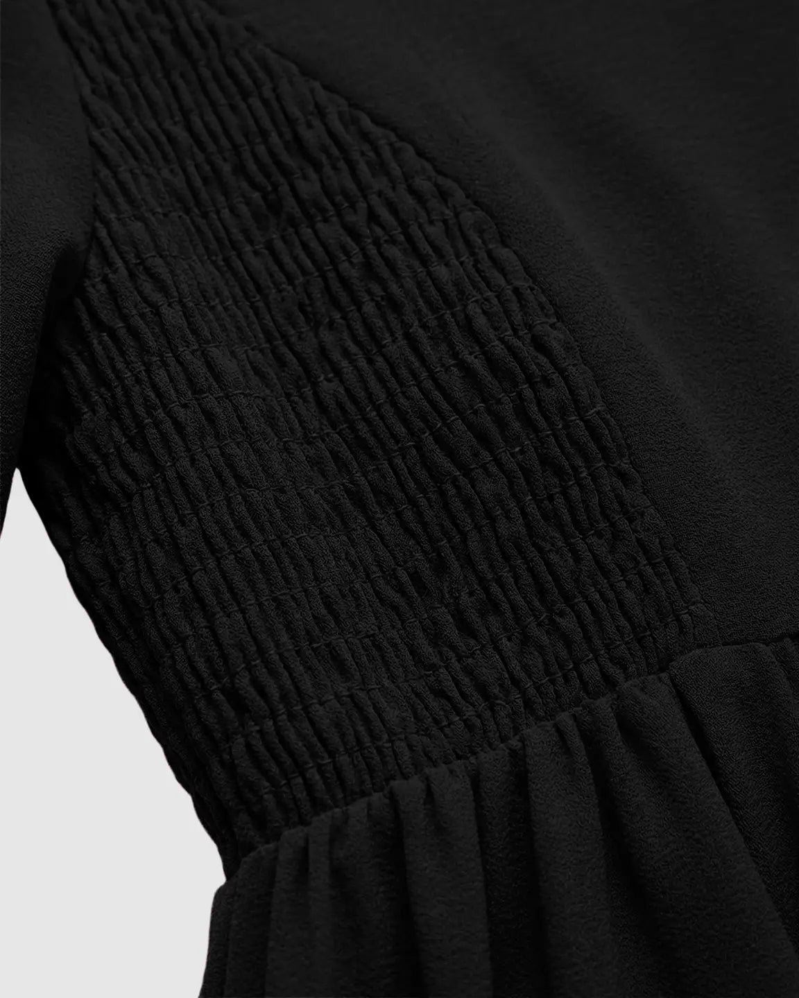 Shirred Ruffle Sleeve Swing Maternity Midi Dress