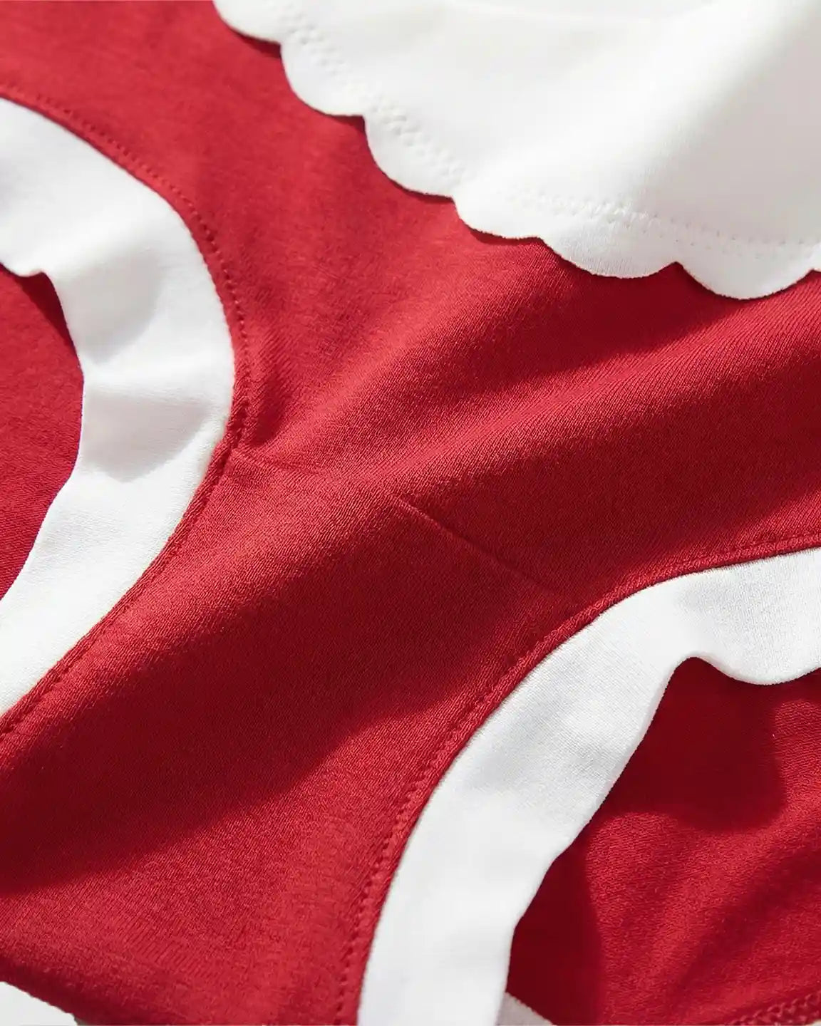 Lace Trim Mid-Waist Color Block Maternity Underwear