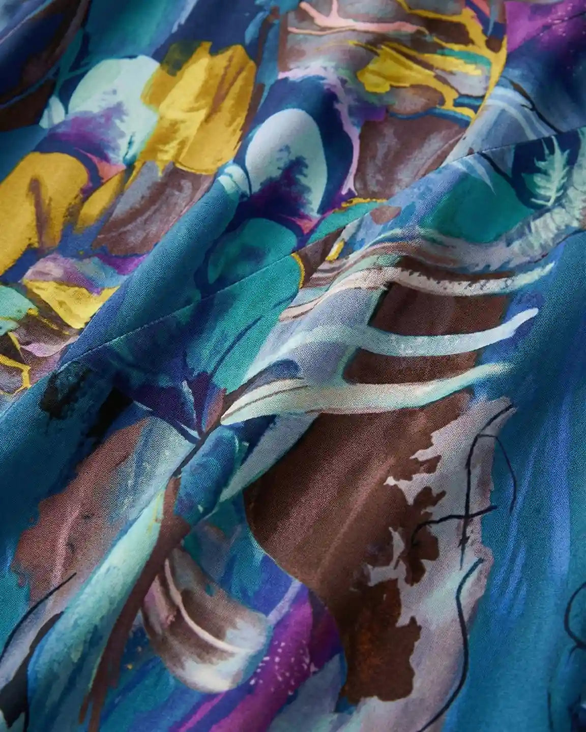 Blue Abstract A-Line Maternity Midi Dress