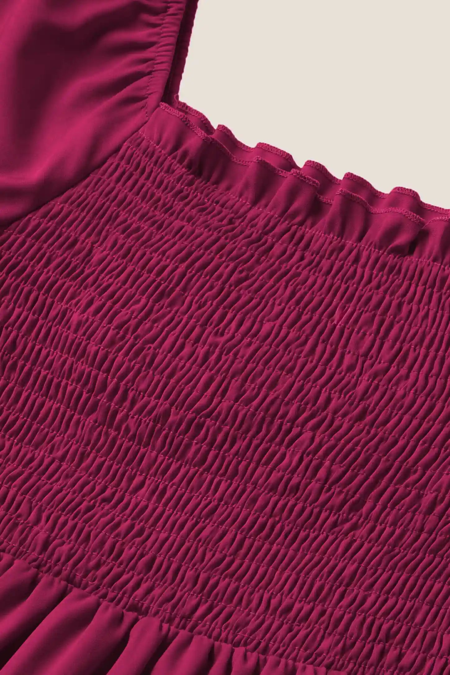Smocked Convertible Neckline Bishop Sleeve Maternity Top