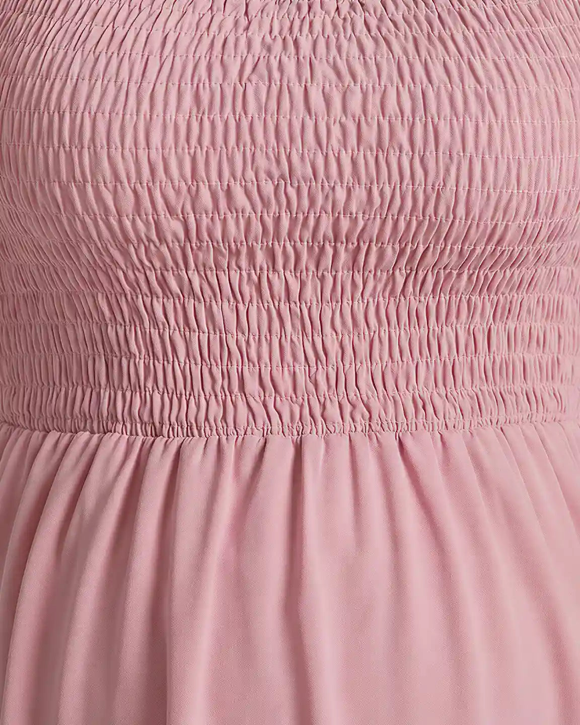 Smocked Square Neck Ruffled A-line Maternity Dress