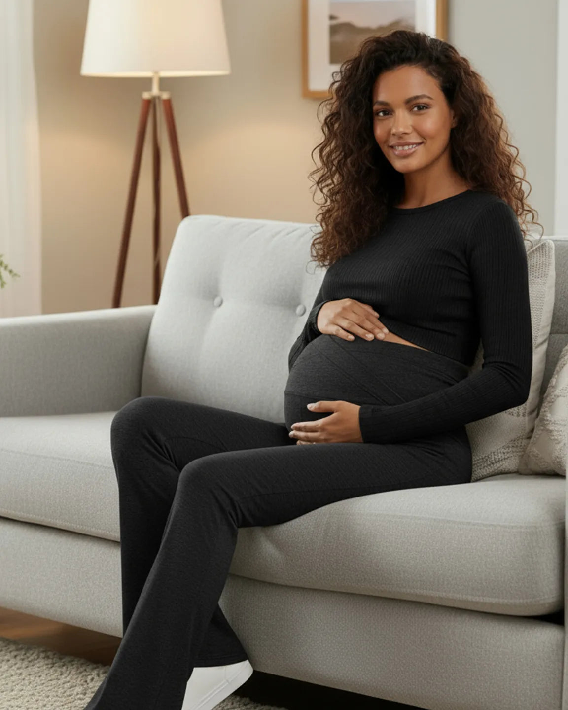 Crossed Waistband Flared Maternity Pants