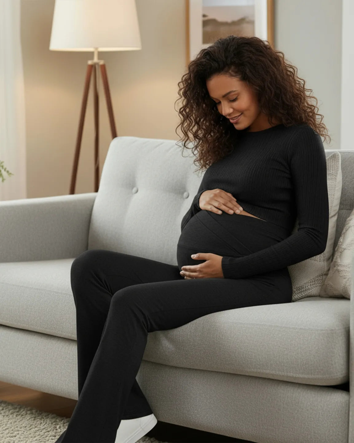 Crossed Waistband Flared Maternity Pants