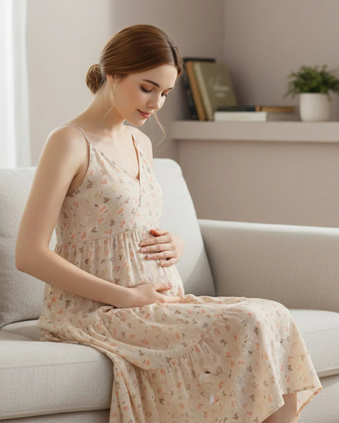 Adjustable-Strap Floral Sleepwear Nightdress