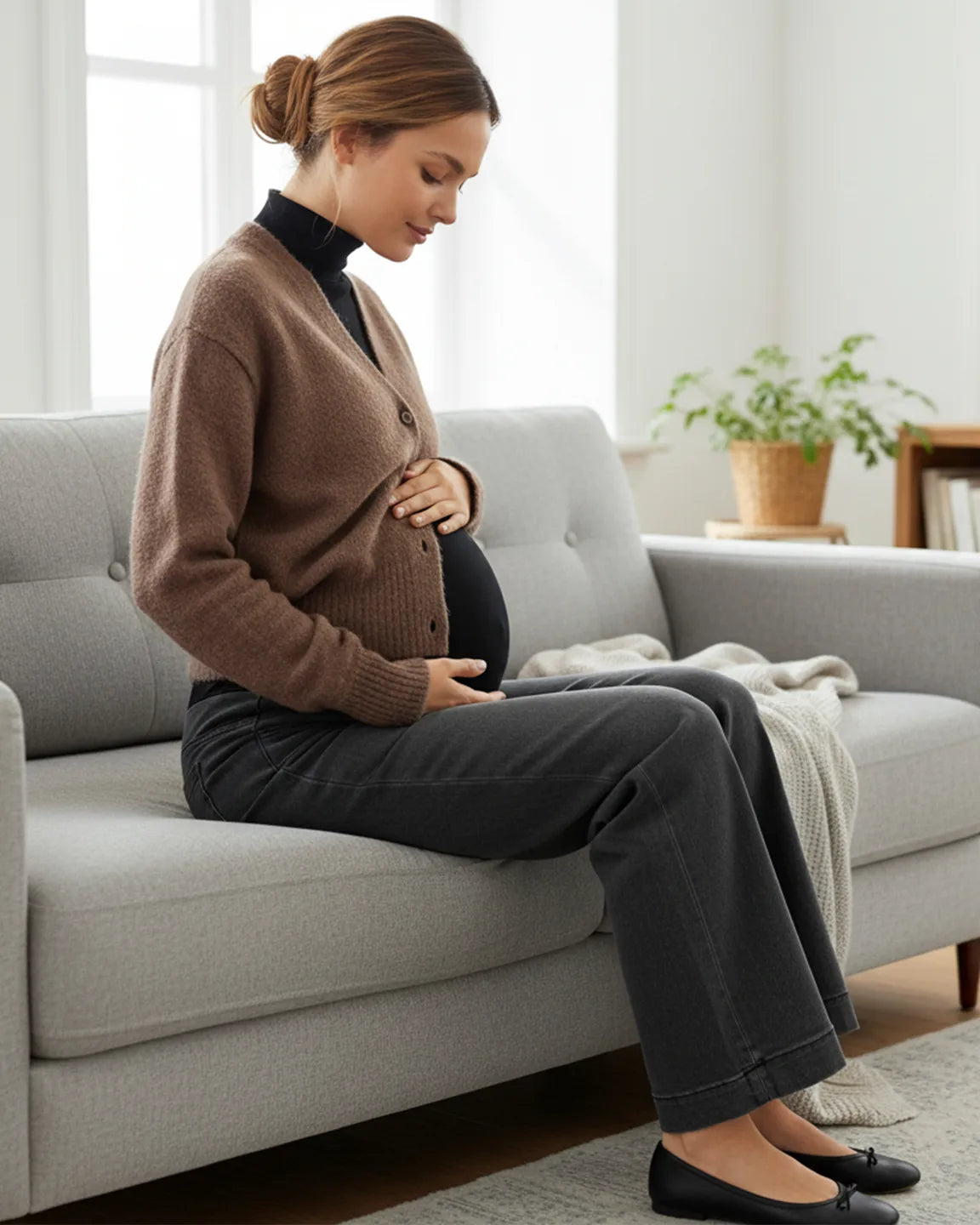 High-Waist Relaxed Fit Maternity Jeans