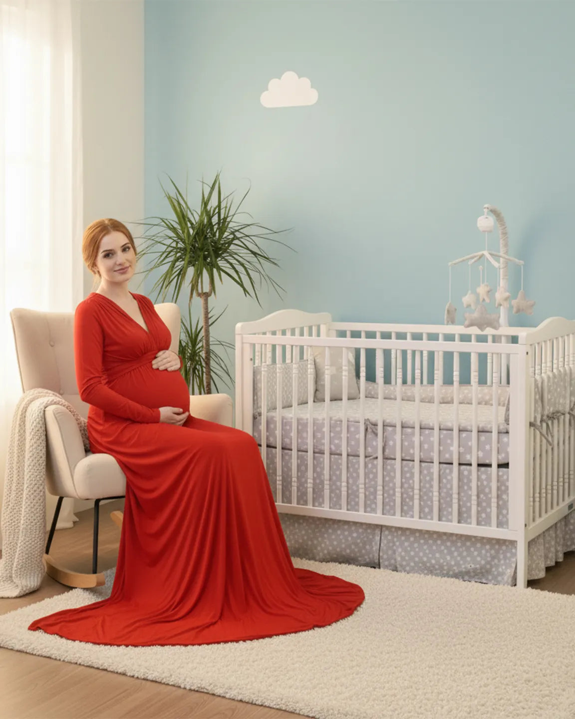 Empire Waist Romantic Style Maternity Photography Gown