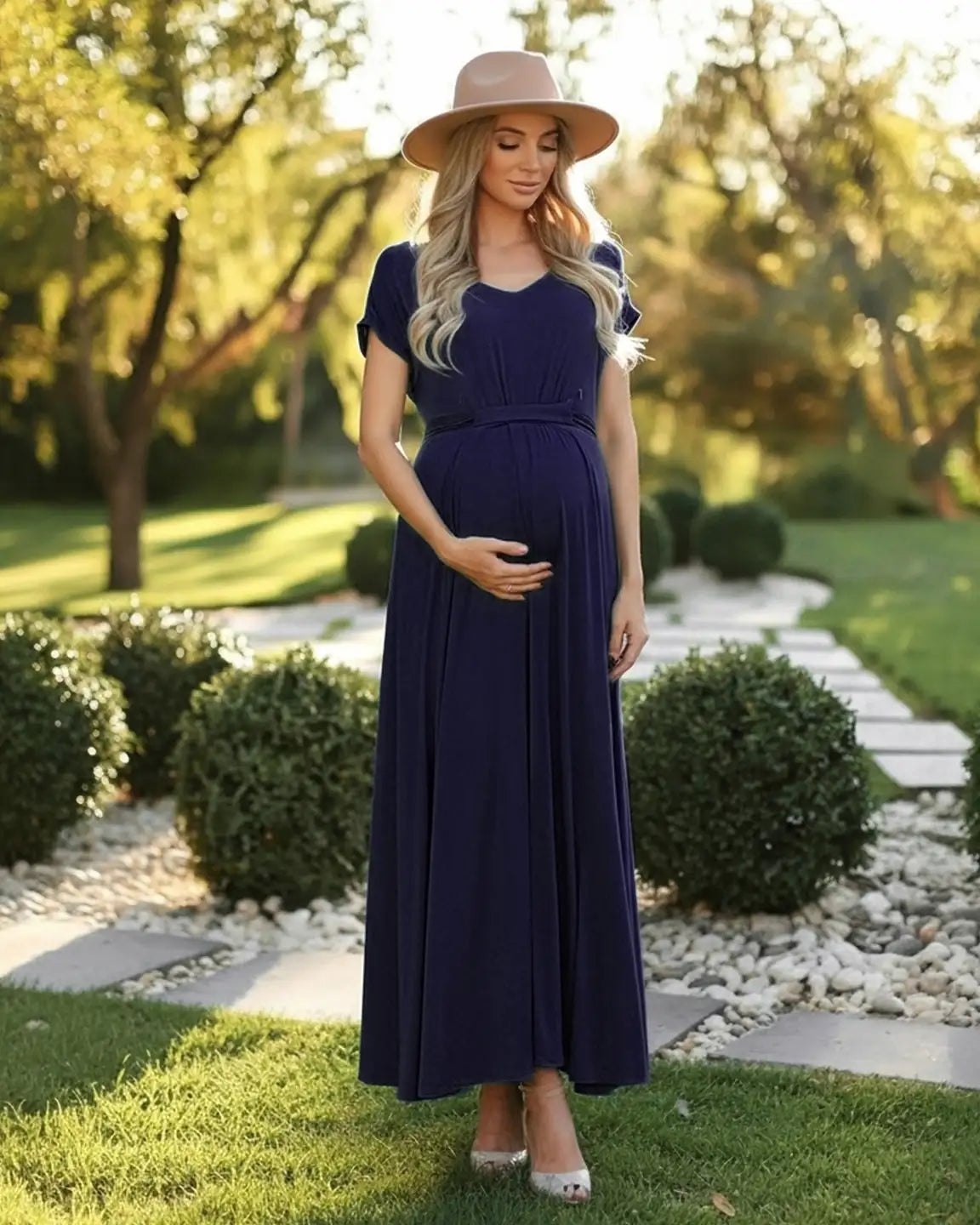 Empire Waist Flowy Maternity Maxi Dress