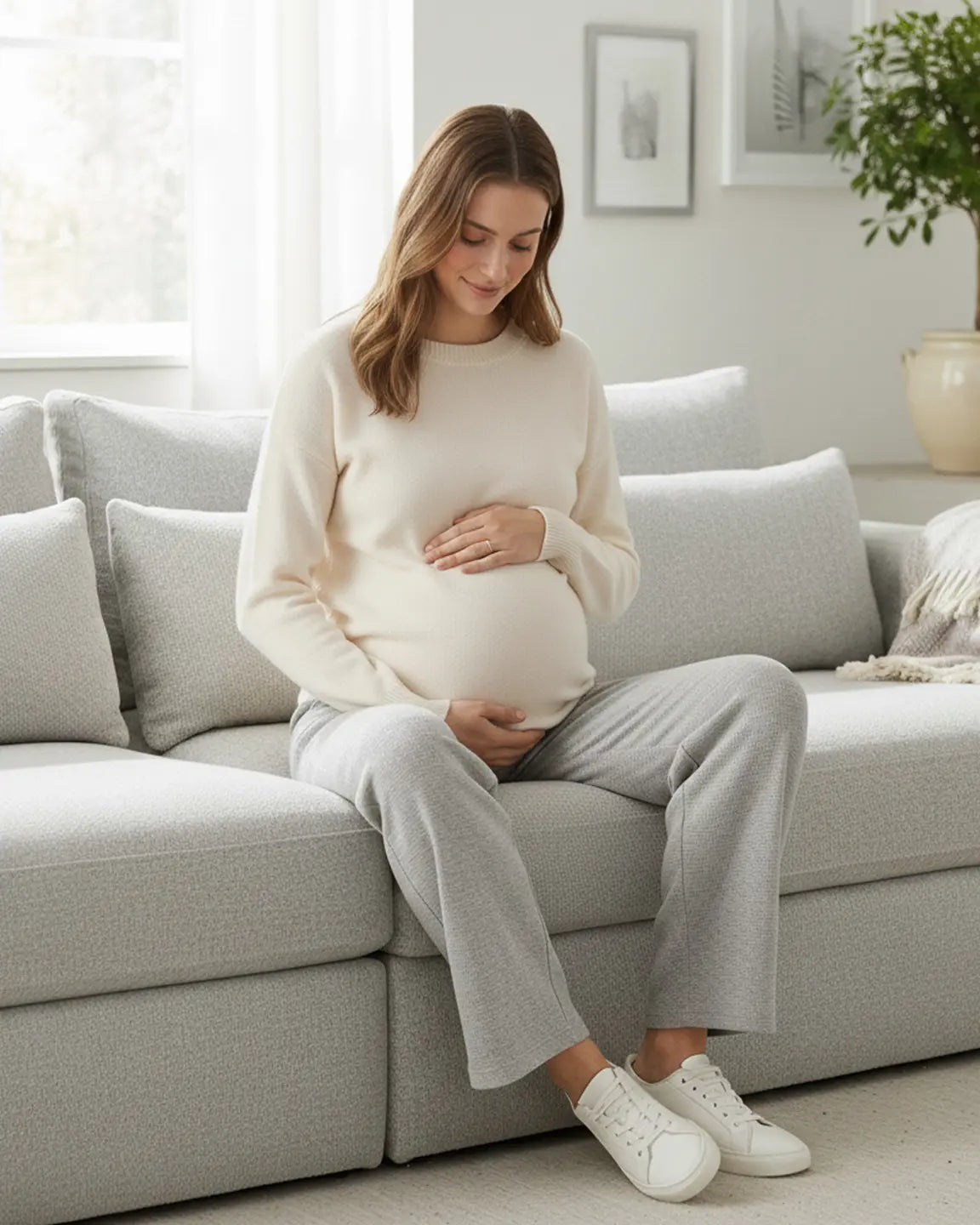 Waffle Knit Wide-Leg Maternity Pants
