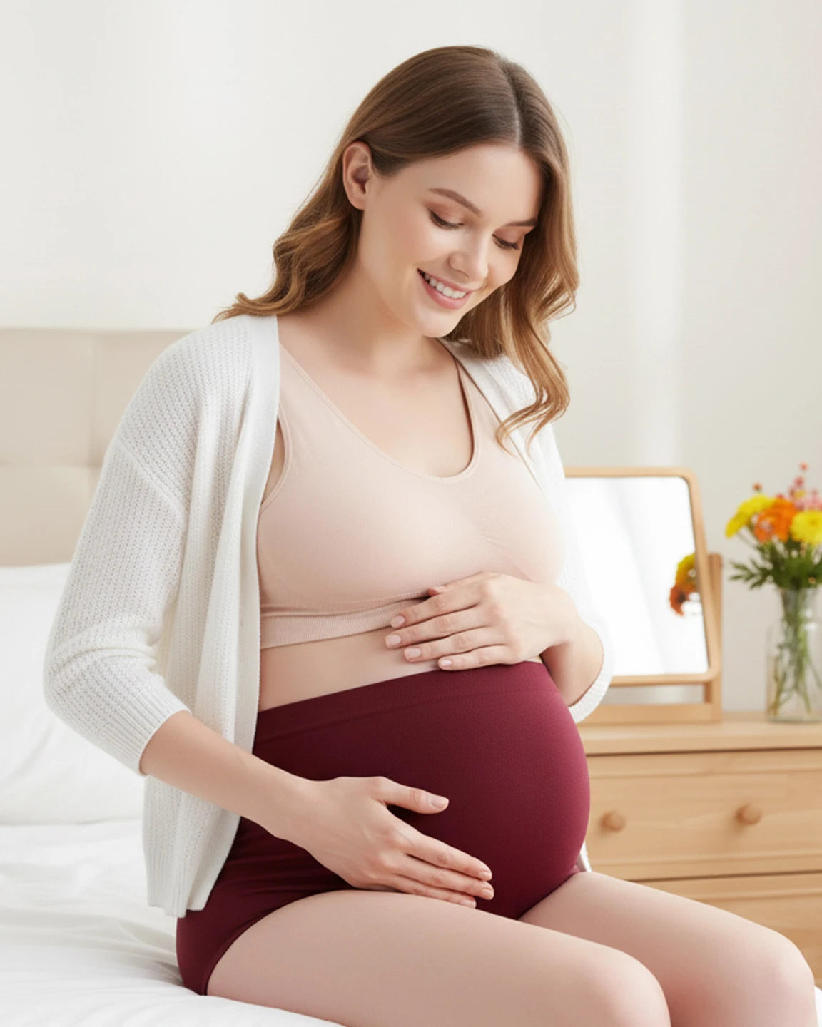 Soft Seamless High Waist Maternity Panties