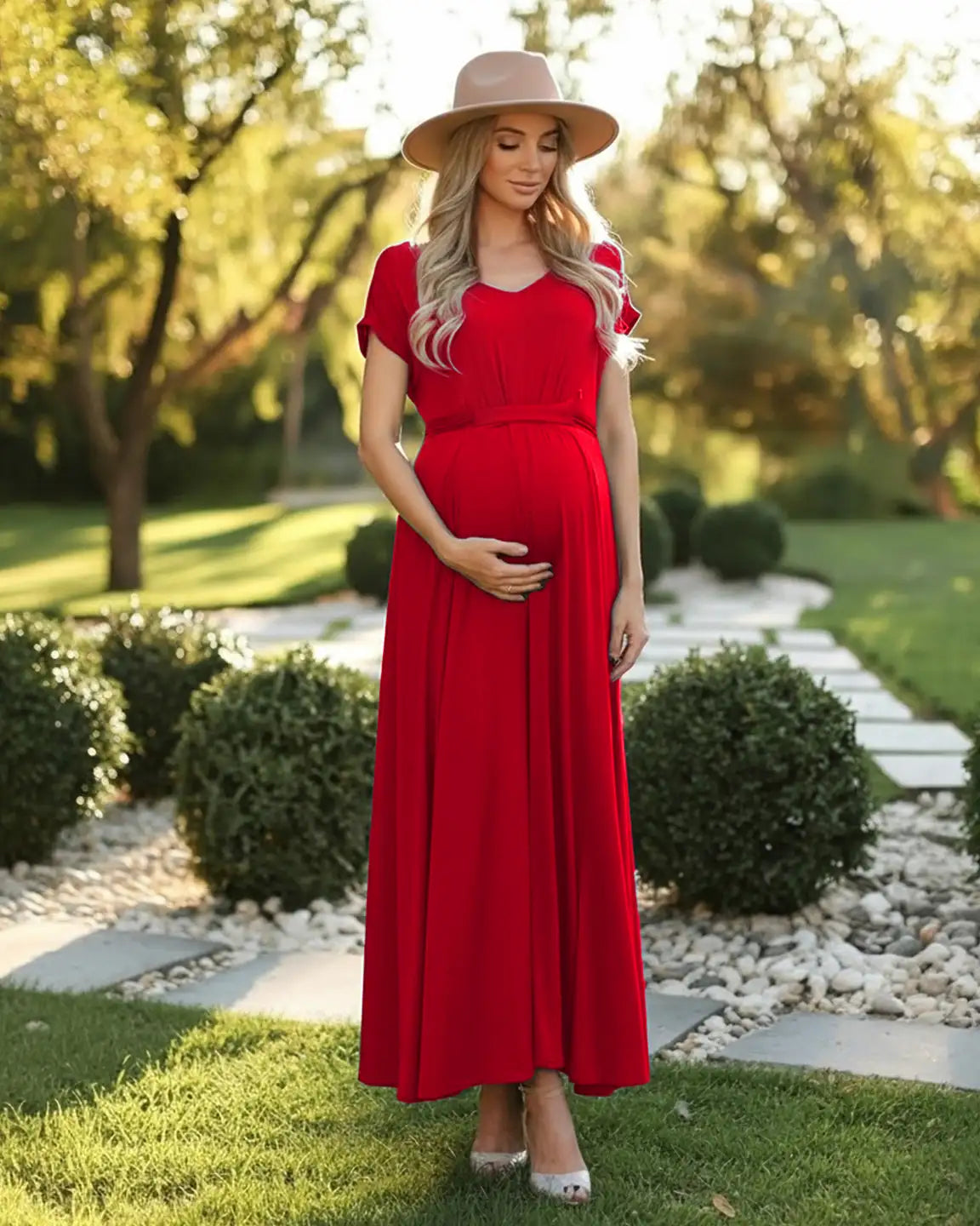 Empire Waist Flowy Maternity Maxi Dress