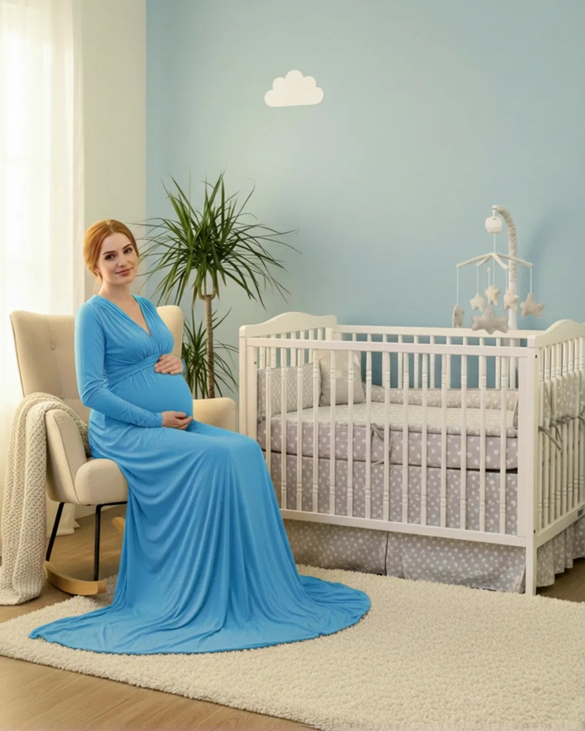 Empire Waist Romantic Style Maternity Photography Gown