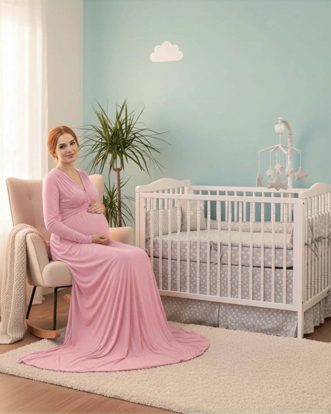 Empire Waist Romantic Style Maternity Photography Gown