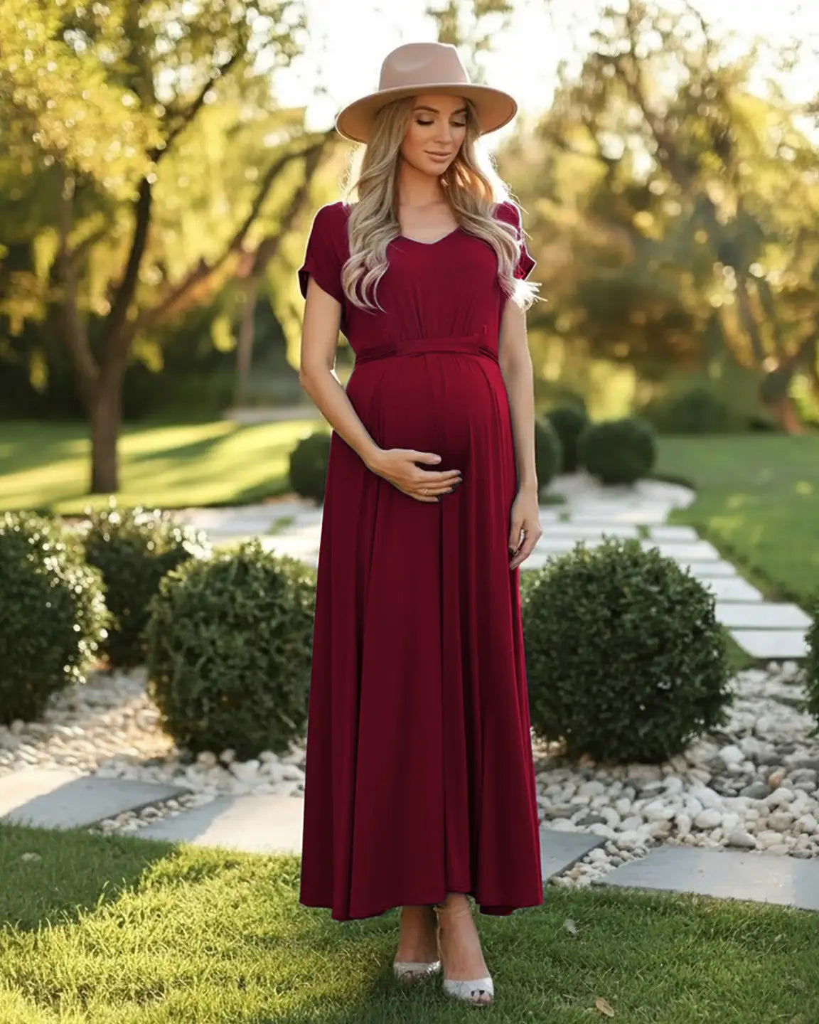 Empire Waist Flowy Maternity Maxi Dress
