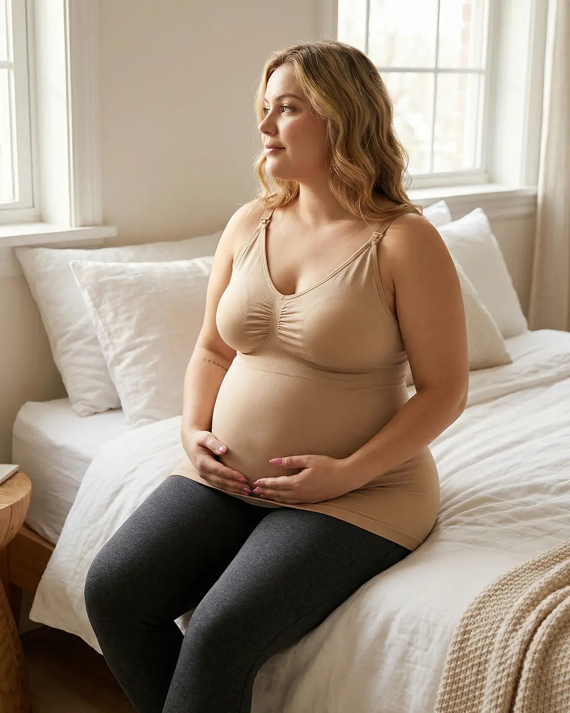 Front-Opening Clasp Camisole-Style Maternity Nursing Top