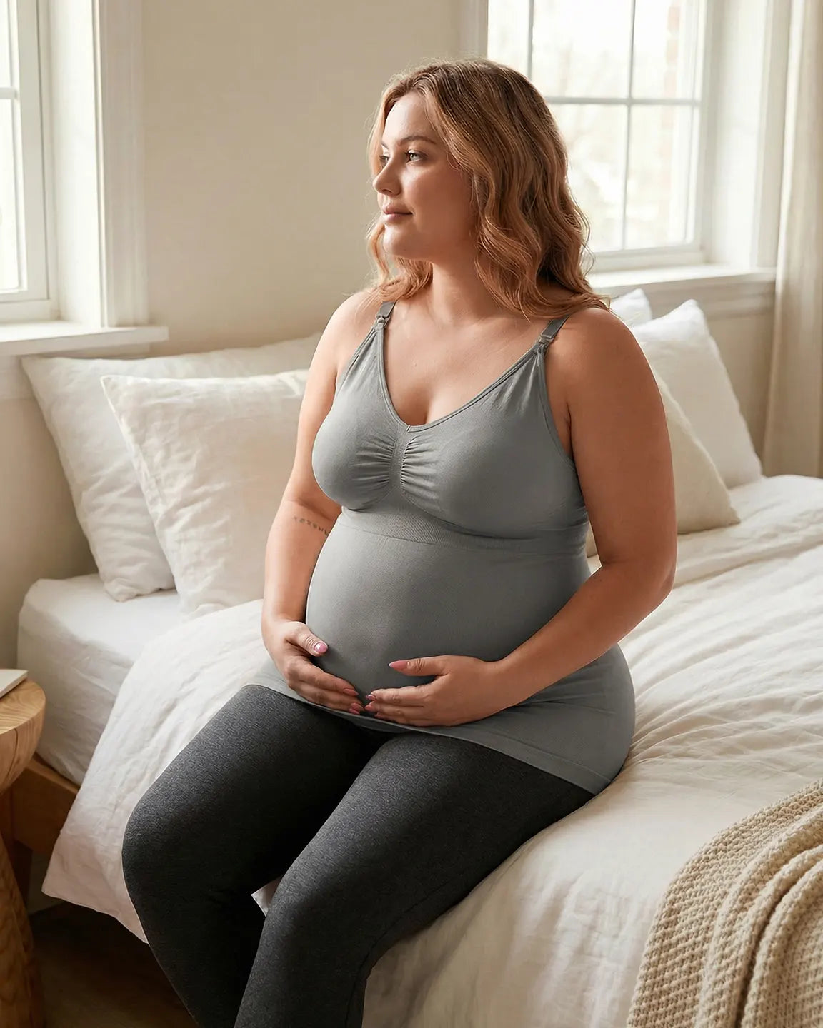 Front-Opening Clasp Camisole-Style Maternity Nursing Top