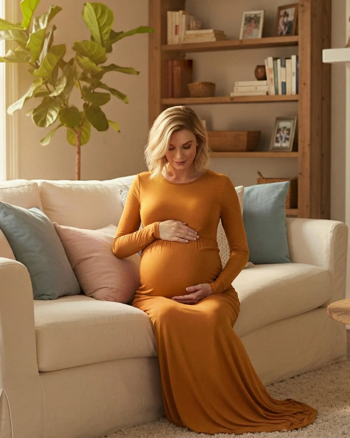 Empire Waist Elegant Maternity Photoshoot Dress