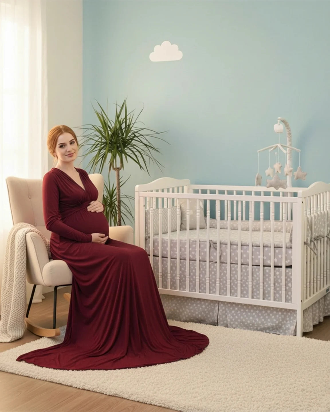 Empire Waist Romantic Style Maternity Photography Gown