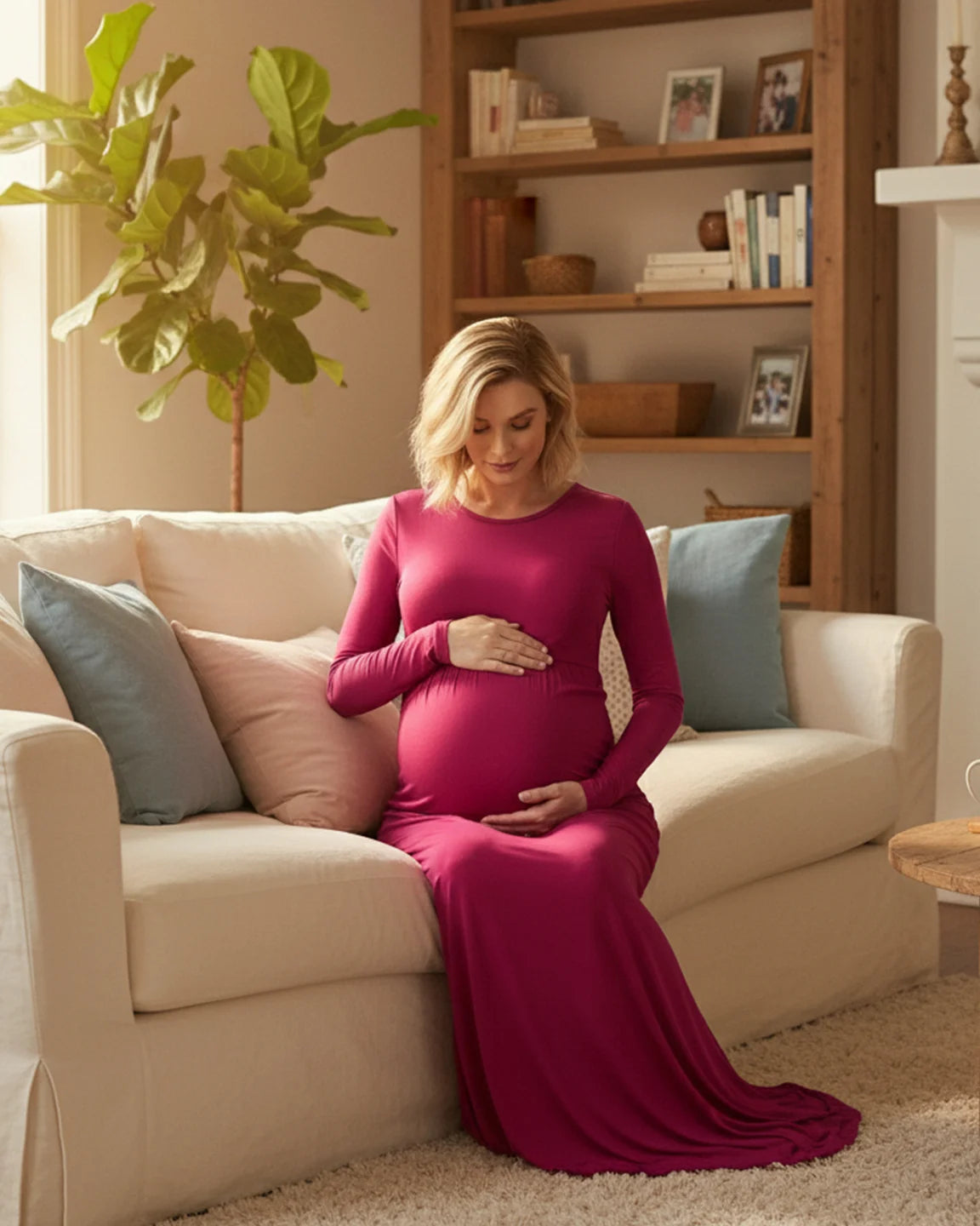 Empire Waist Elegant Maternity Photoshoot Dress