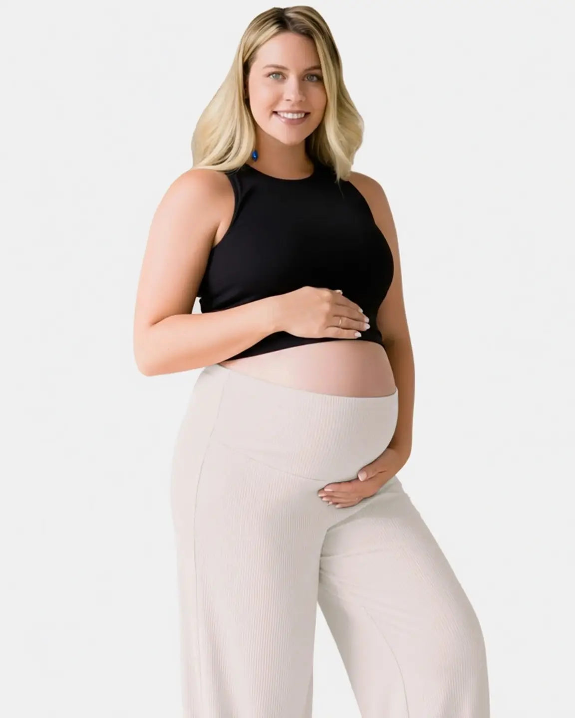 Soft Wide-Leg Stretch Maternity Pants