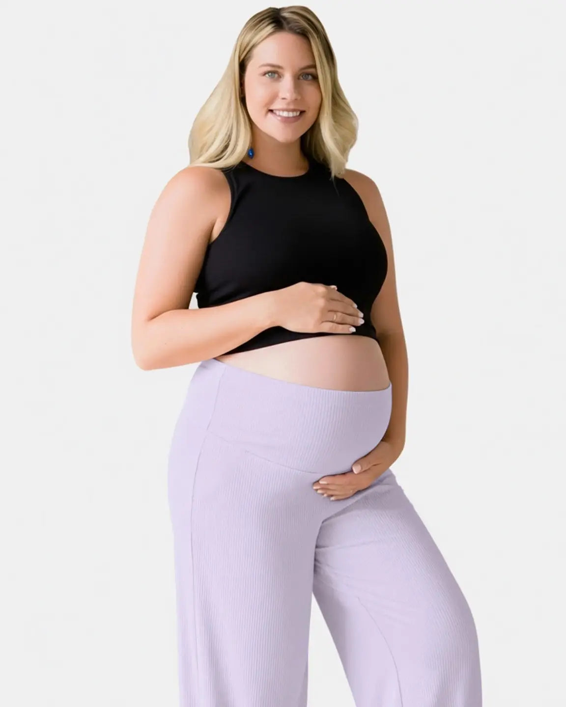 Soft Wide-Leg Stretch Maternity Pants