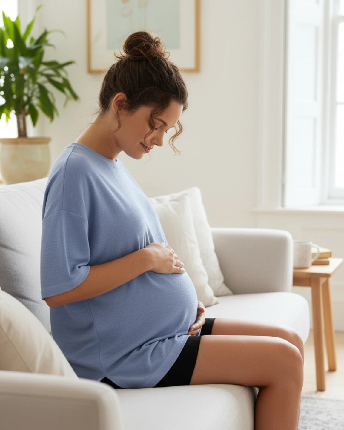 Side Slits Relaxed Maternity T-Shirt