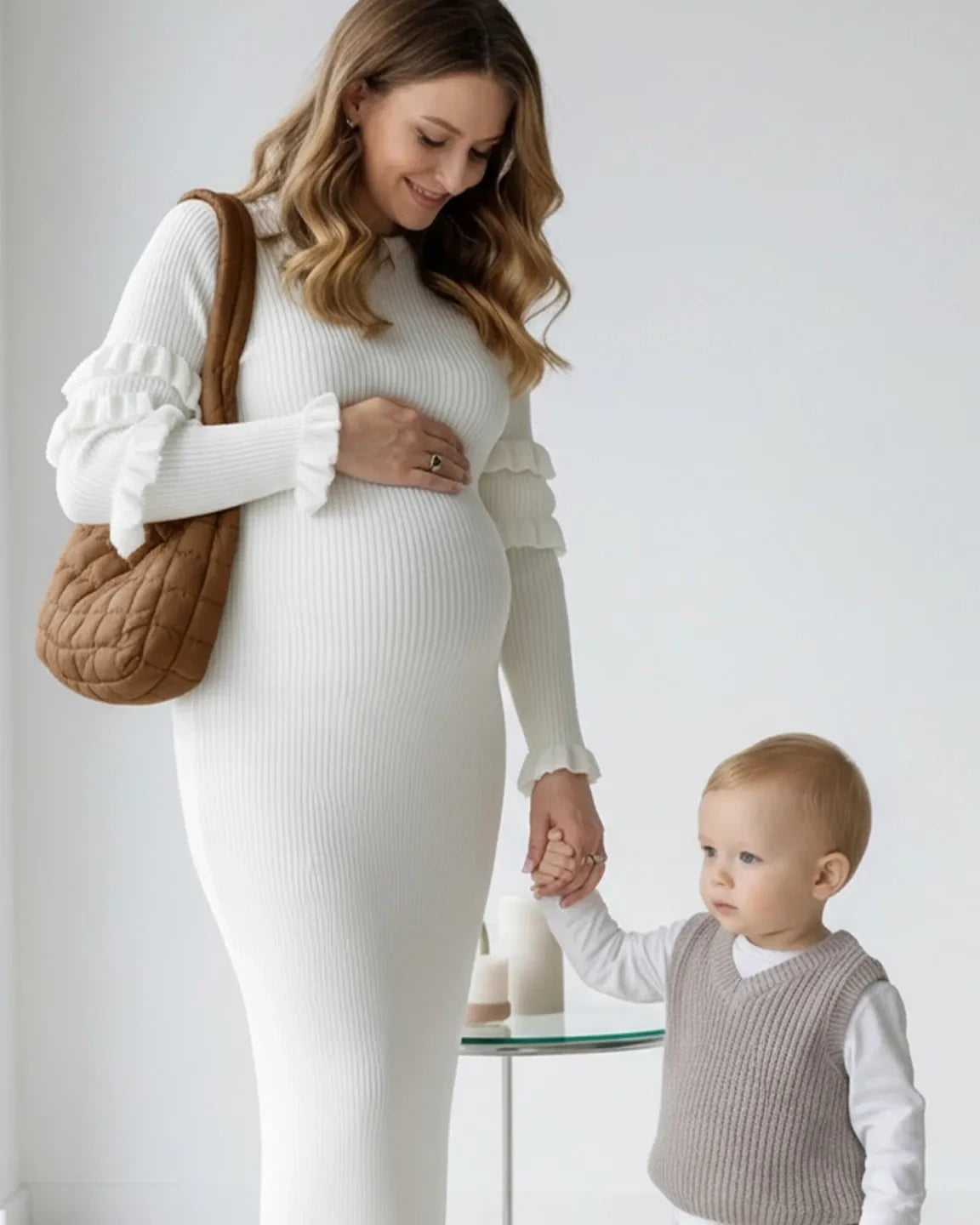 Plush Quilted Diaper Bag