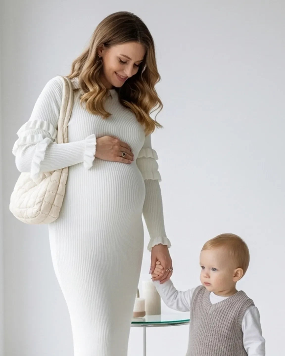 Plush Quilted Diaper Bag