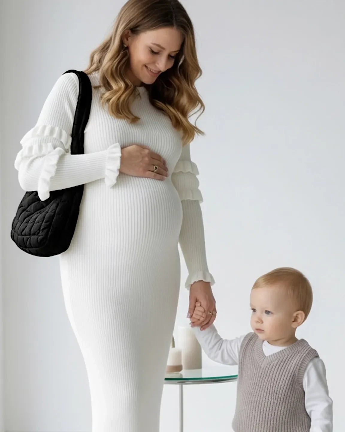 Plush Quilted Diaper Bag