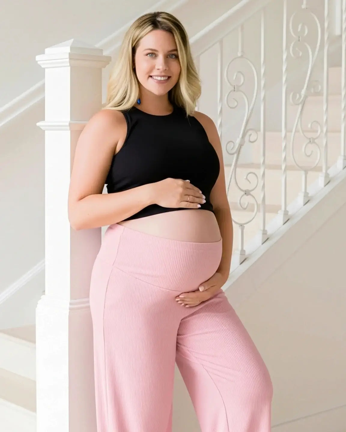 Soft Wide-Leg Stretch Maternity Pants