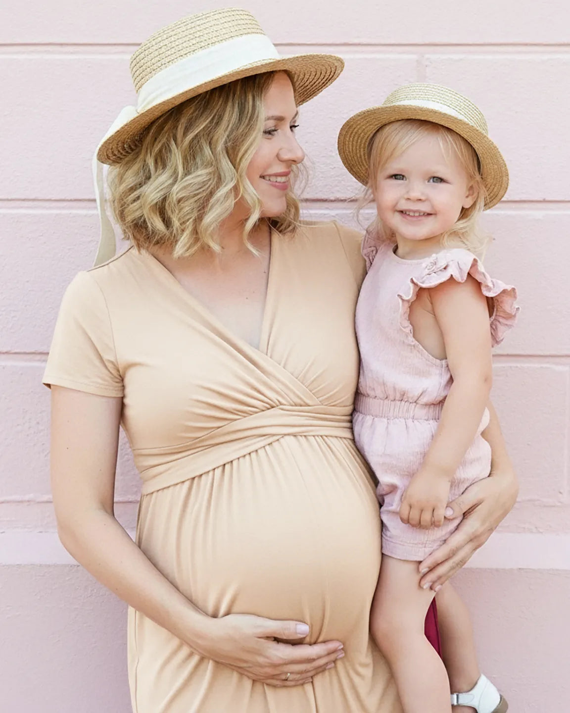 Twist Front Draped Maternity Nursing Maxi Dress