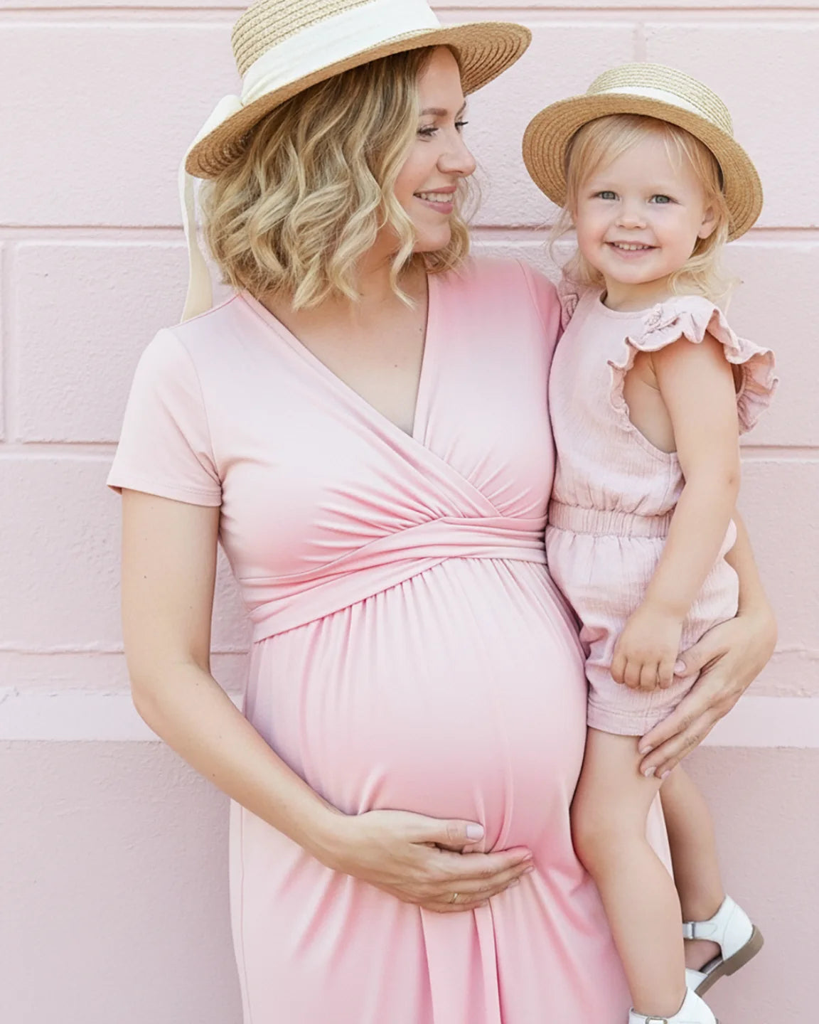 Twist Front Draped Maternity Nursing Maxi Dress