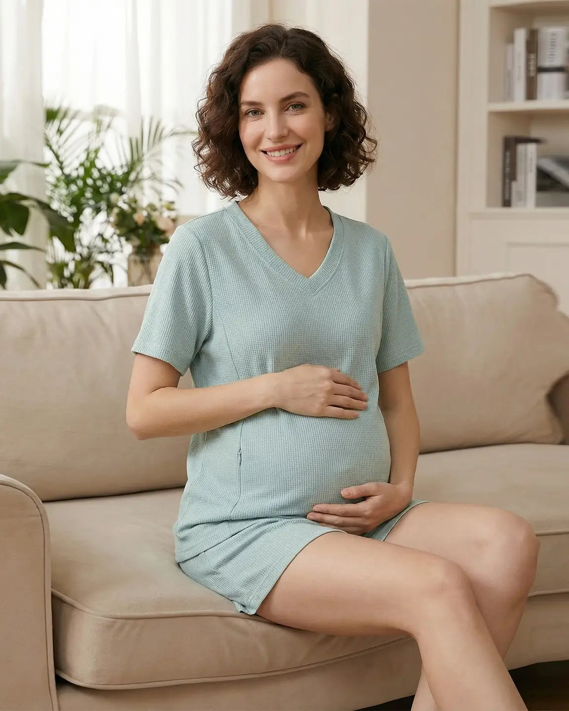 Discreet-Zip Nursing Relaxed Maternity Lounge Set