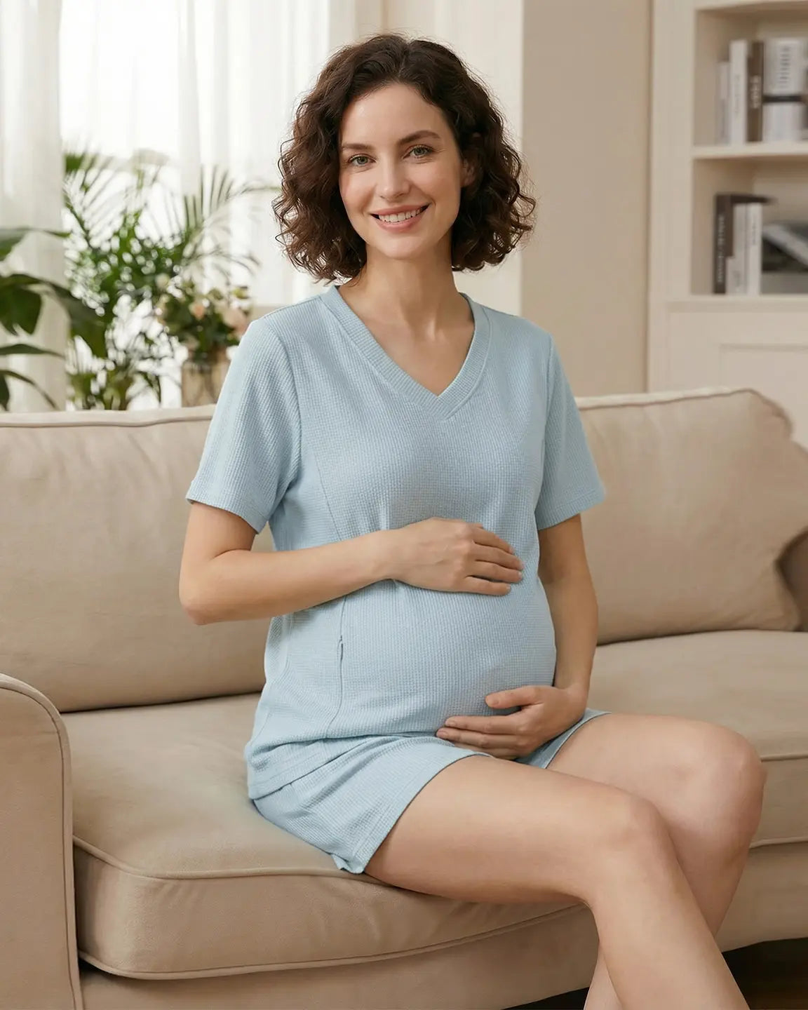 Discreet-Zip Nursing Relaxed Maternity Lounge Set