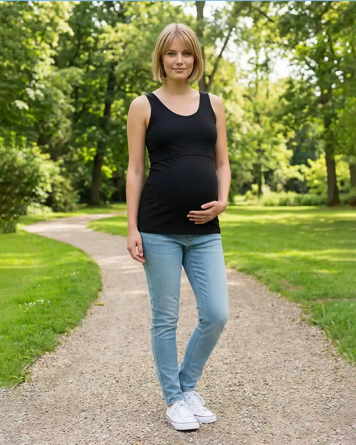 Stretch Nursing-Access Maternity Tank Top