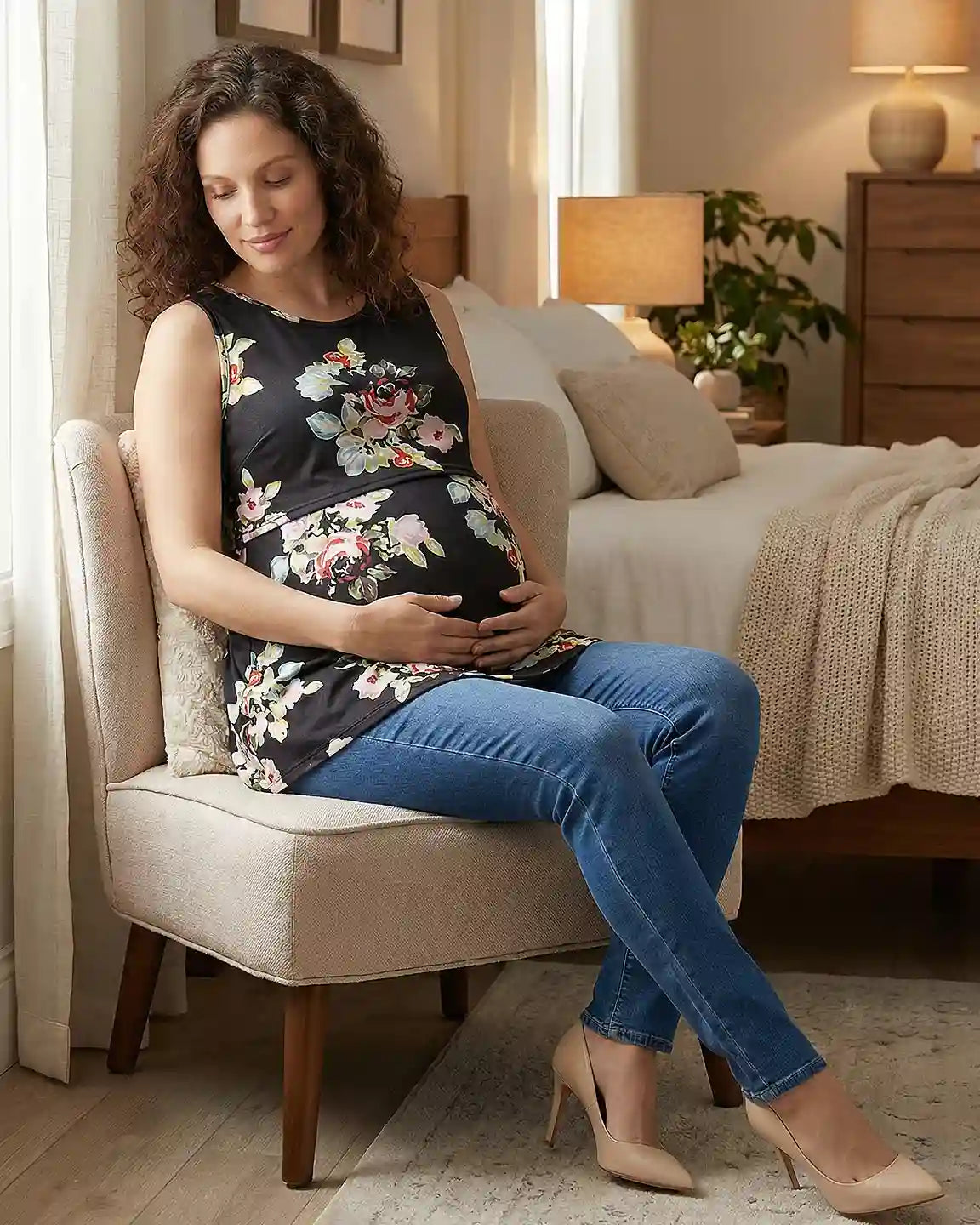 Easy-Nursing Floral Maternity Top