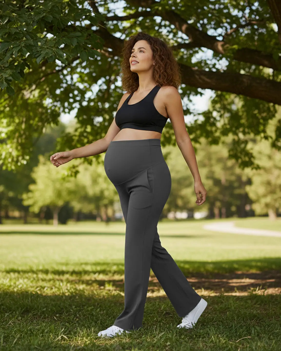 High Elastic Straight Leg Maternity Yoga Pants