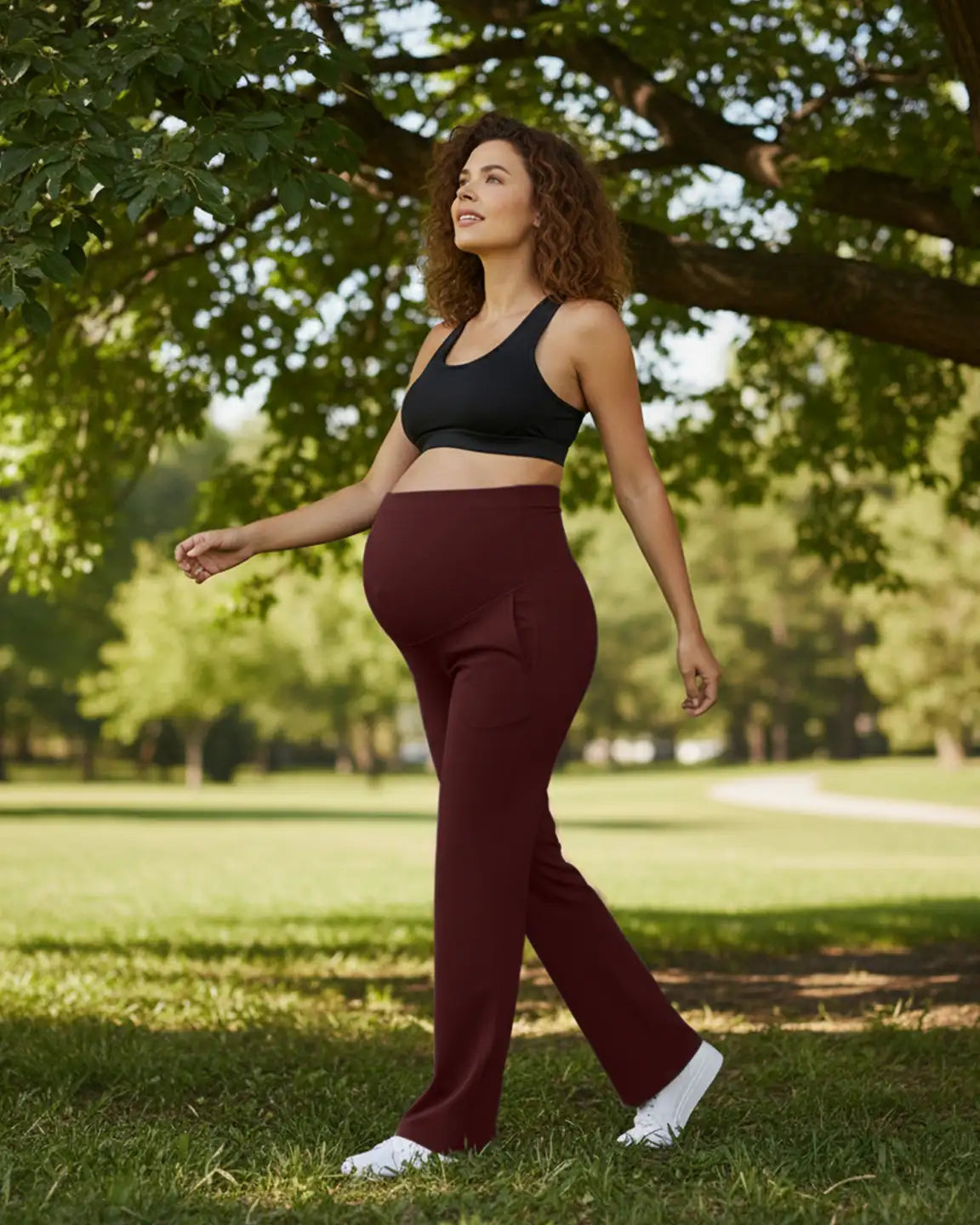 High Elastic Straight Leg Maternity Yoga Pants