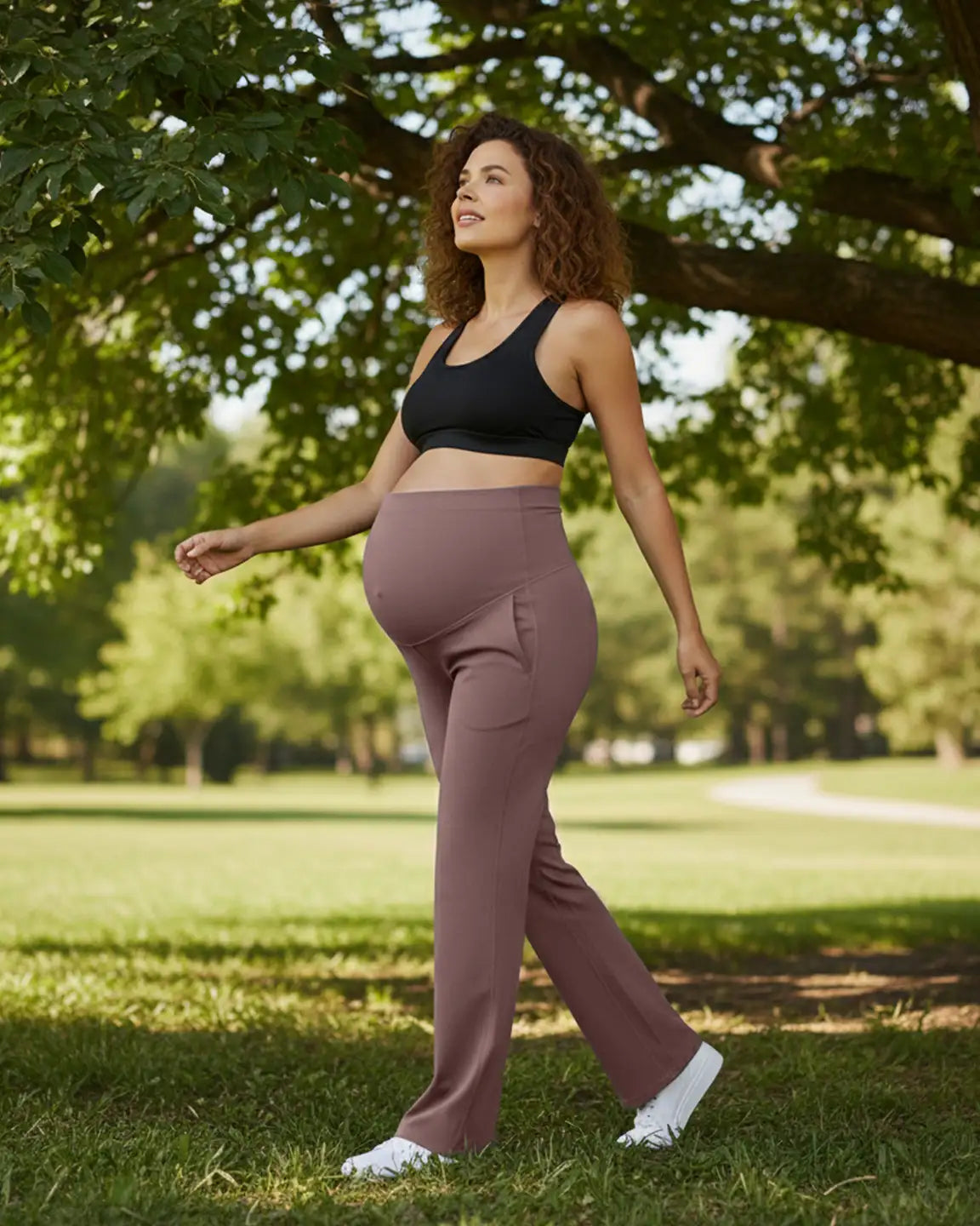 High Elastic Straight Leg Maternity Yoga Pants