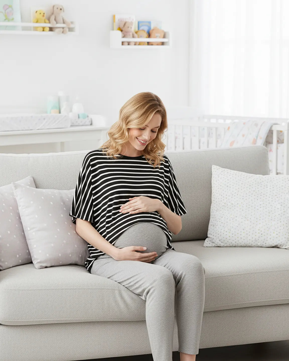 High-Waist Straight-Leg Maternity Pants