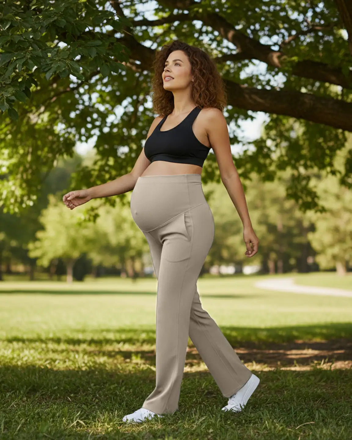 High Elastic Straight Leg Maternity Yoga Pants