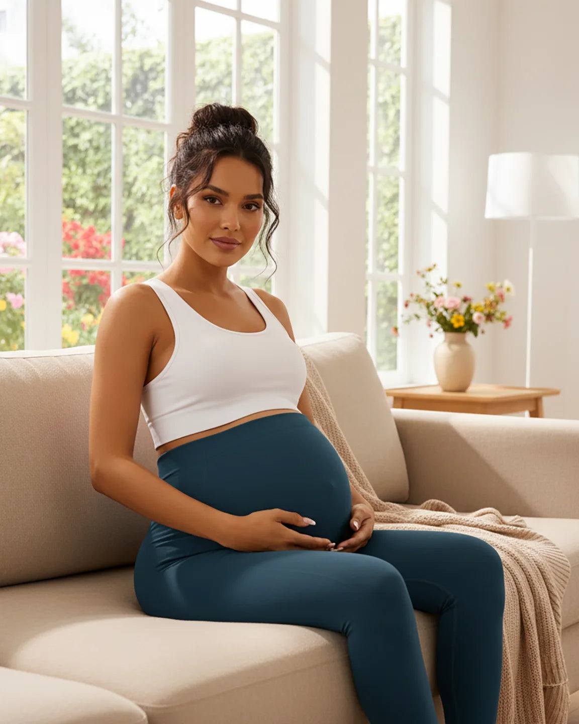Seamless M-shape Maternity Leggings