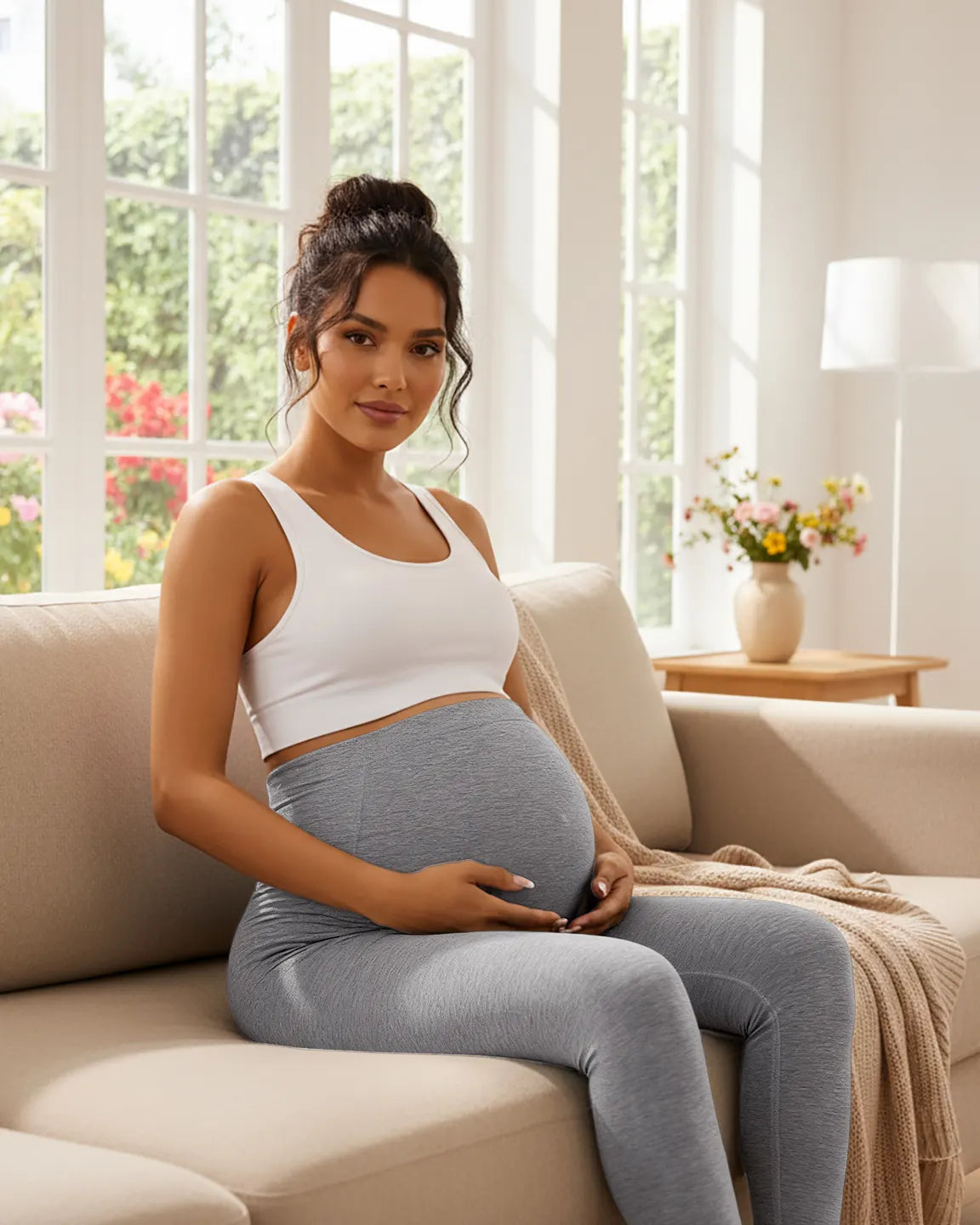Seamless M-shape Maternity Leggings