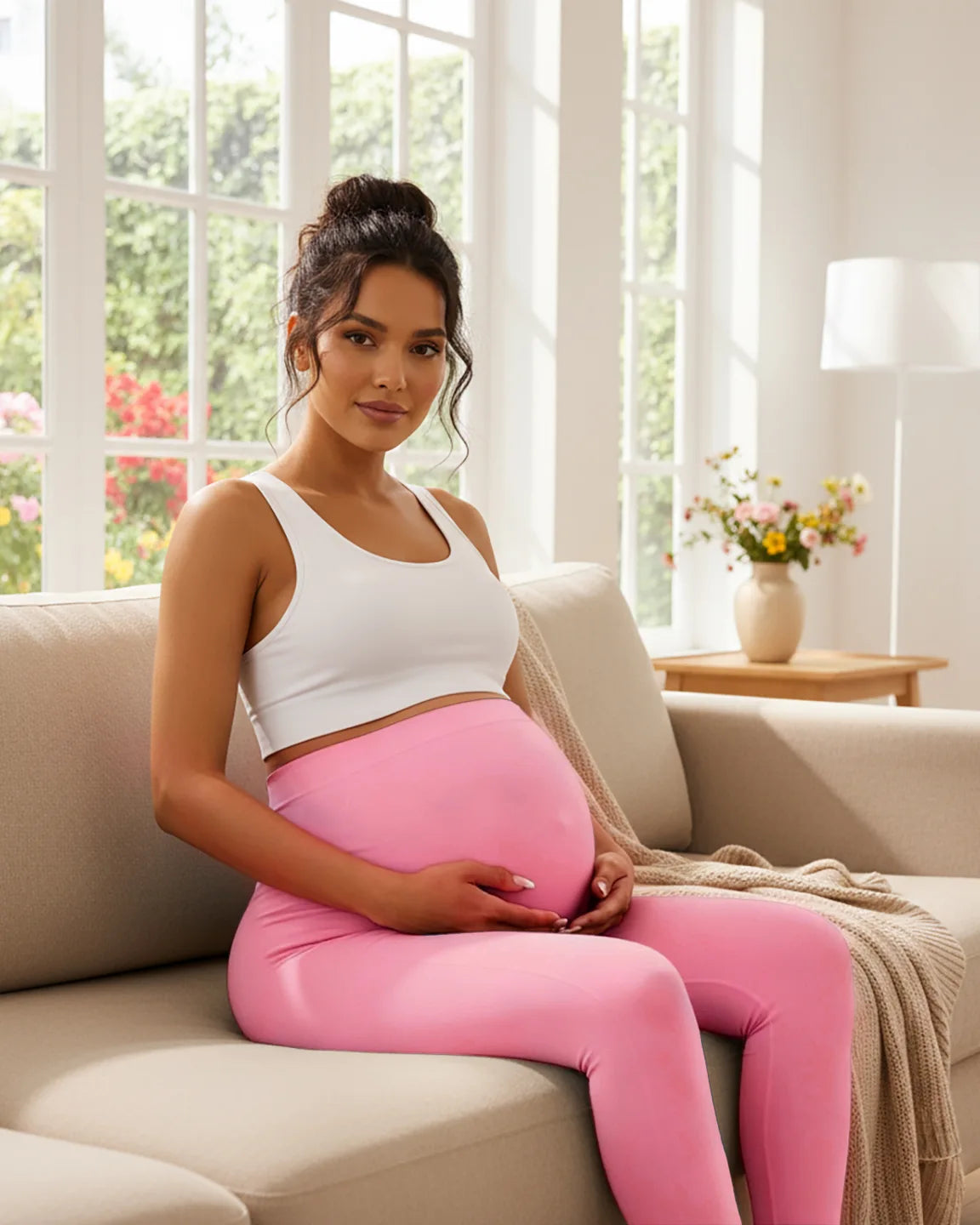 Seamless M-shape Maternity Leggings