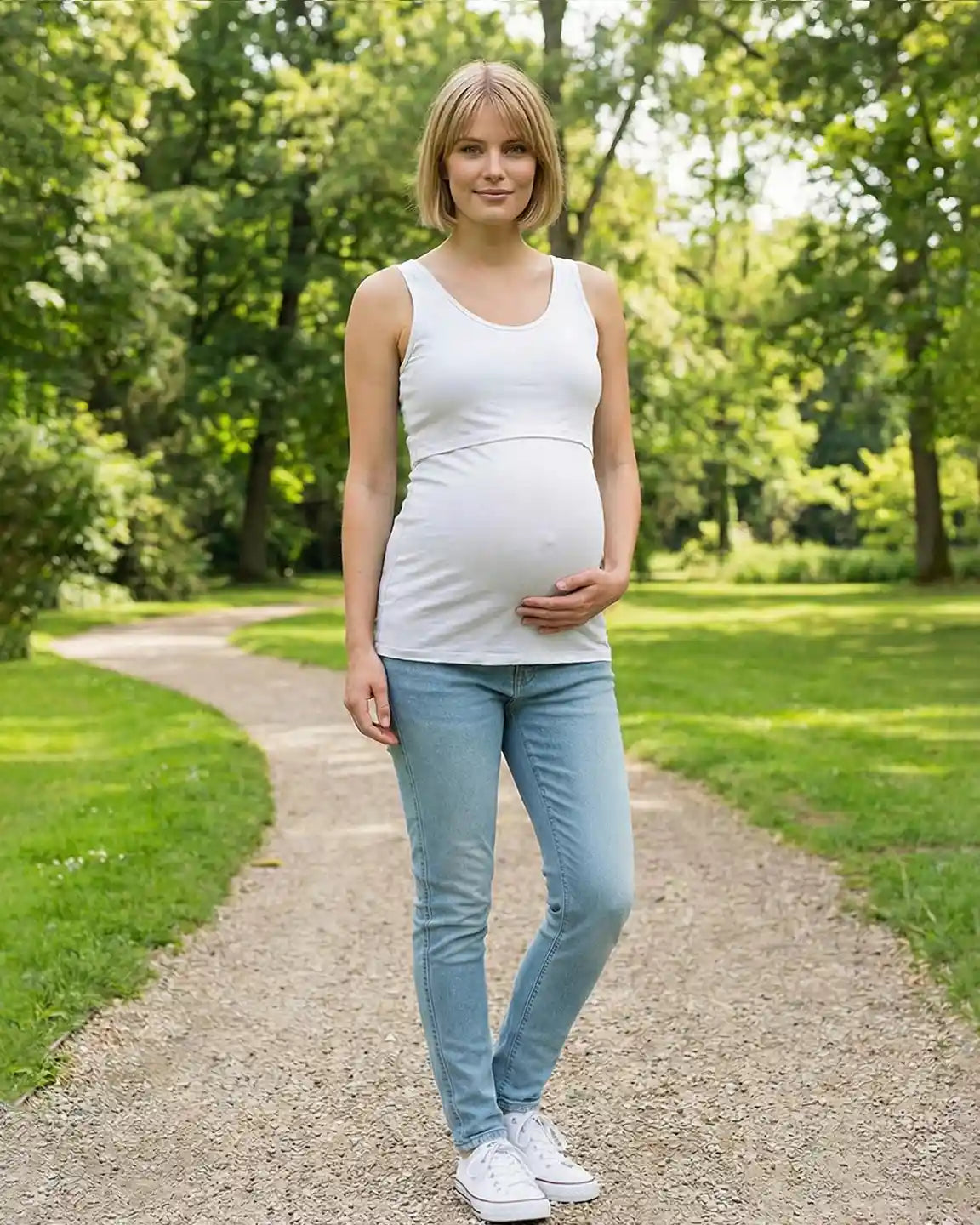 Stretch Nursing-Access Maternity Tank Top