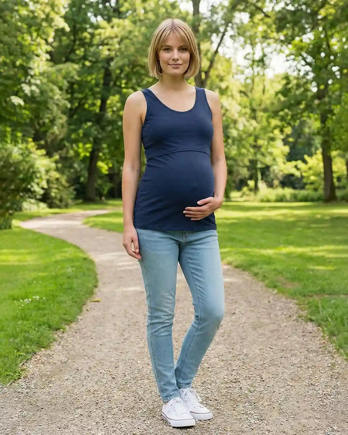 Stretch Nursing-Access Maternity Tank Top
