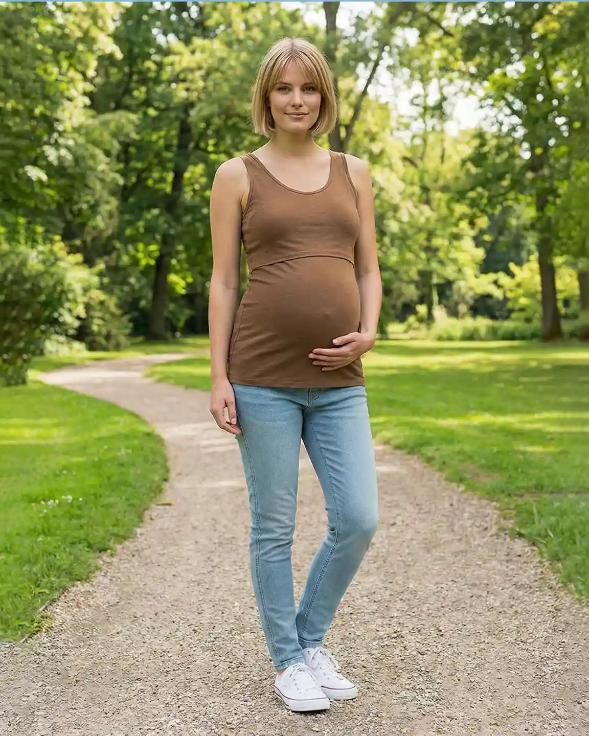 Stretch Nursing-Access Maternity Tank Top